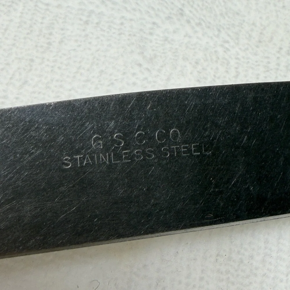 VTG GSC Co. Brown Bakelite Butter Knife With‎ Nice Marbeling Collectible MCM